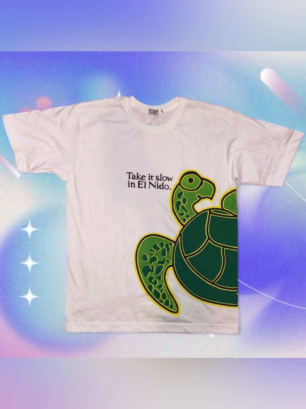 NWOT y2k style el nido resort graphic tee, sz md 100% cotton